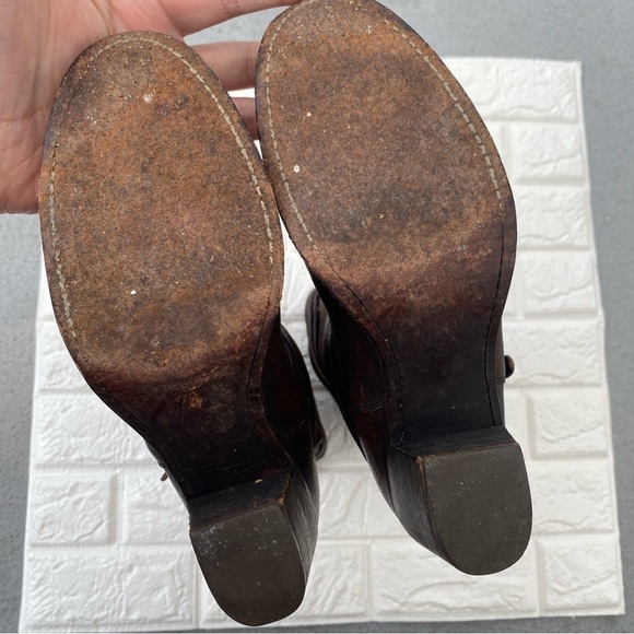 Frye Jane Strappy Tall Boots Leather Brown Sz 7.5 - Picture 7 of 10